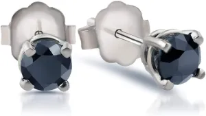 Pompeii White Gold 1/2ct Round Cut Black Diamond Studs 14k