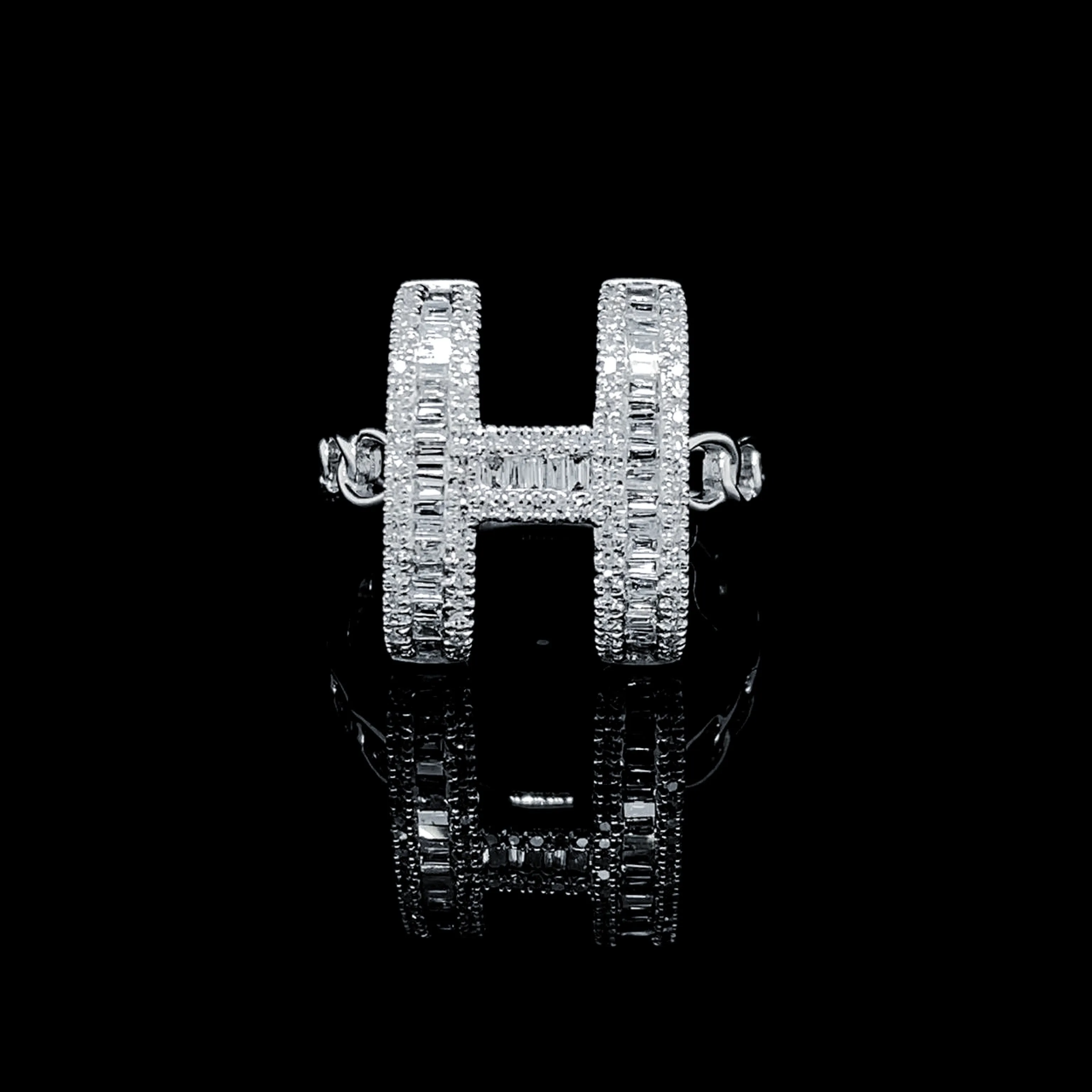 PREORDER | H Baguette Paved Diamond Jewelry Set 14kt