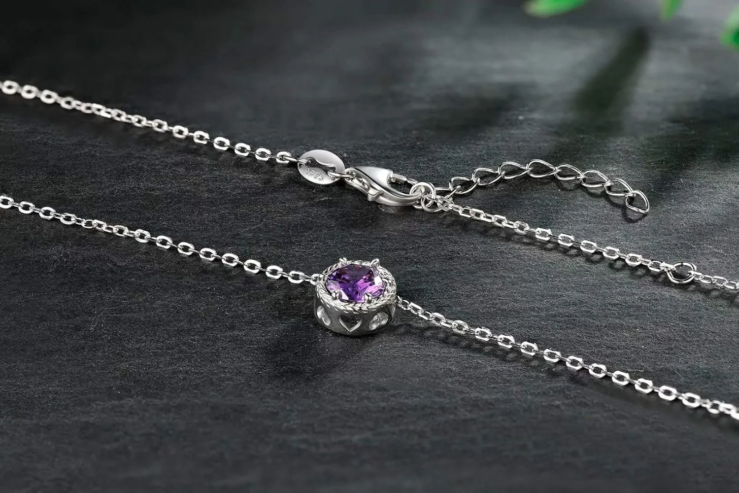Presentski Birthstone Necklace for Women Sterling Silver 925 Solitaire Pendant Dainty Necklace Birthday Gifts for Women Birthstone Necklaces for Mom
