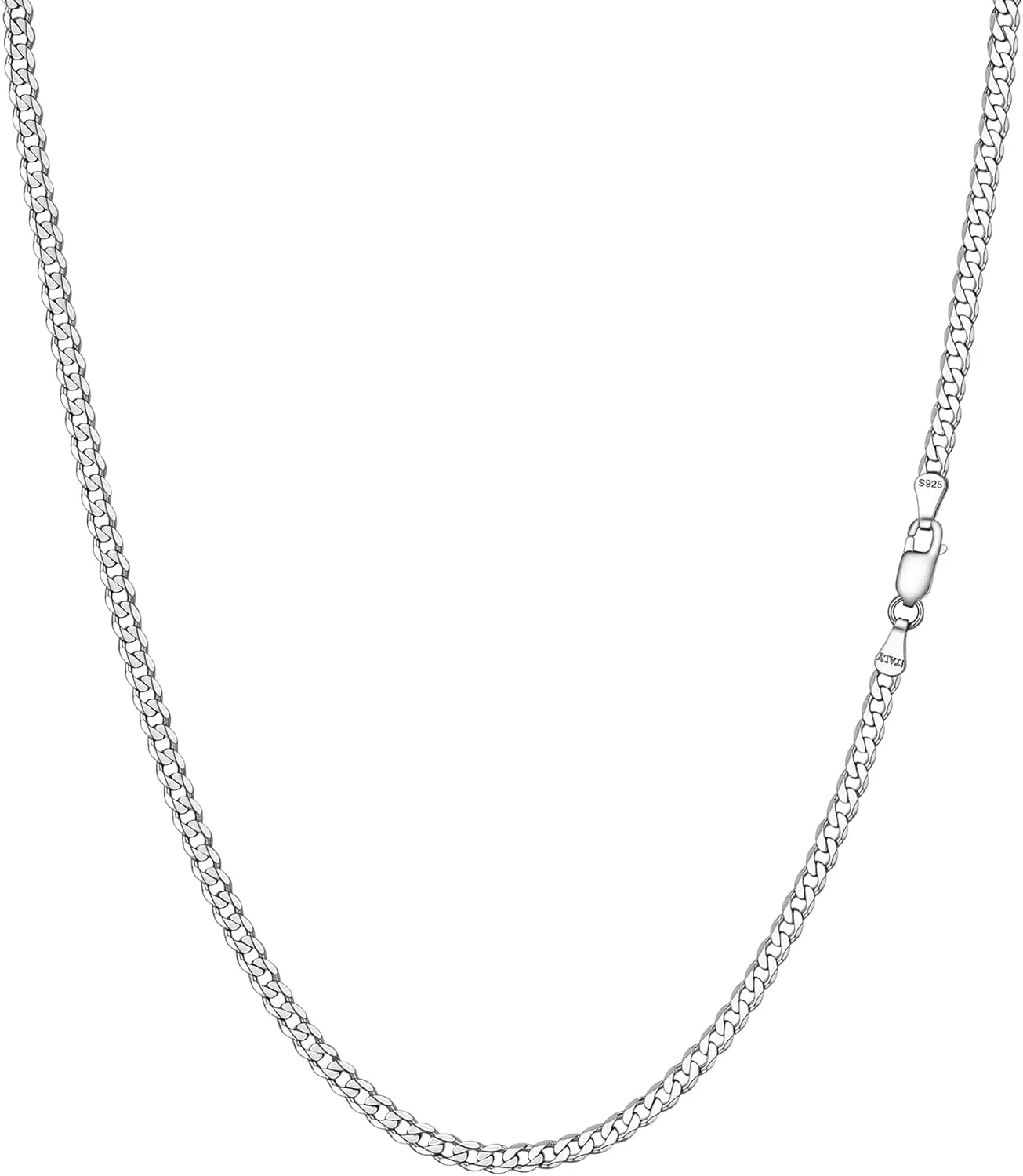 PROSTEEL 925 Sterling Silver Cuban Link Chain Necklace for Men, Dainty Figaro Chains, Solid & Shiny, 3mm/5mm, 14-28 inch, Come with Box