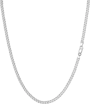 PROSTEEL 925 Sterling Silver Cuban Link Chain Necklace for Men, Dainty Figaro Chains, Solid & Shiny, 3mm/5mm, 14-28 inch, Come with Box