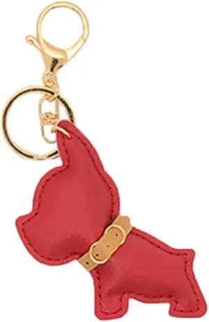pu Leather Material Bulldog Keychain for dogsBag hangings, car key chains