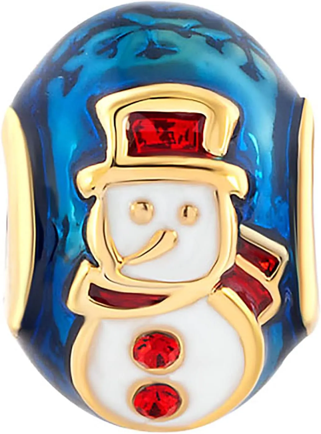 QeenseKc Christmas Penguin Snowman Gingerbread Man Candy Deer Egg Charm for European Bracelet Gift
