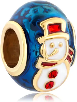 QeenseKc Christmas Penguin Snowman Gingerbread Man Candy Deer Egg Charm for European Bracelet Gift