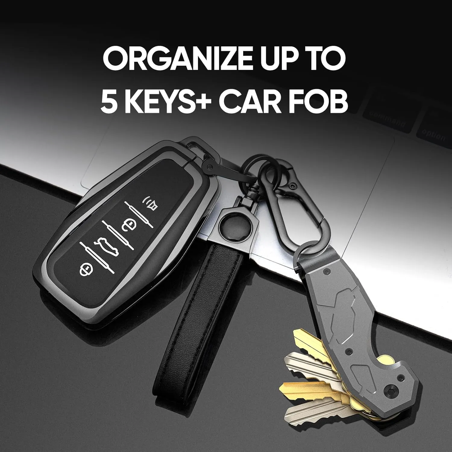 QEG Key Organizer,Keyholder Keychain, Compact Metal Key Case, Minimalist Key Fob,Keychain For Men,Holds 2-6keys