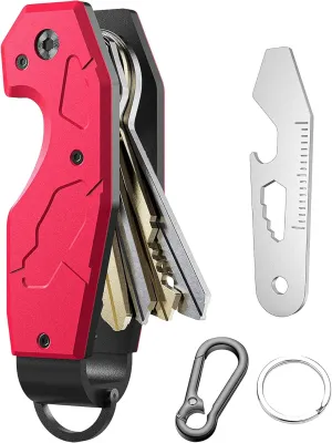 QEG Key Organizer,Keyholder Keychain, Compact Metal Key Case, Minimalist Key Fob,Keychain For Men,Holds 2-6keys