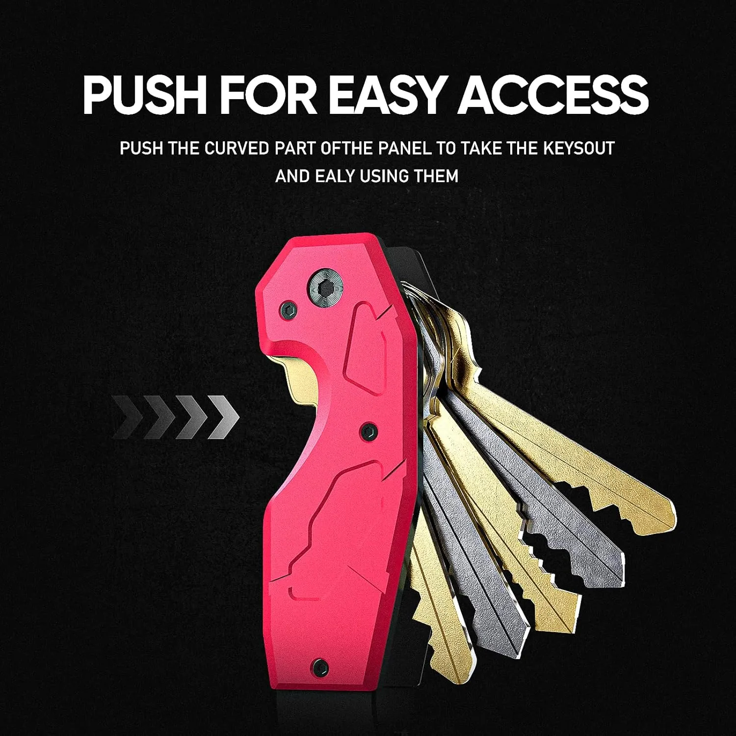 QEG Key Organizer,Keyholder Keychain, Compact Metal Key Case, Minimalist Key Fob,Keychain For Men,Holds 2-6keys