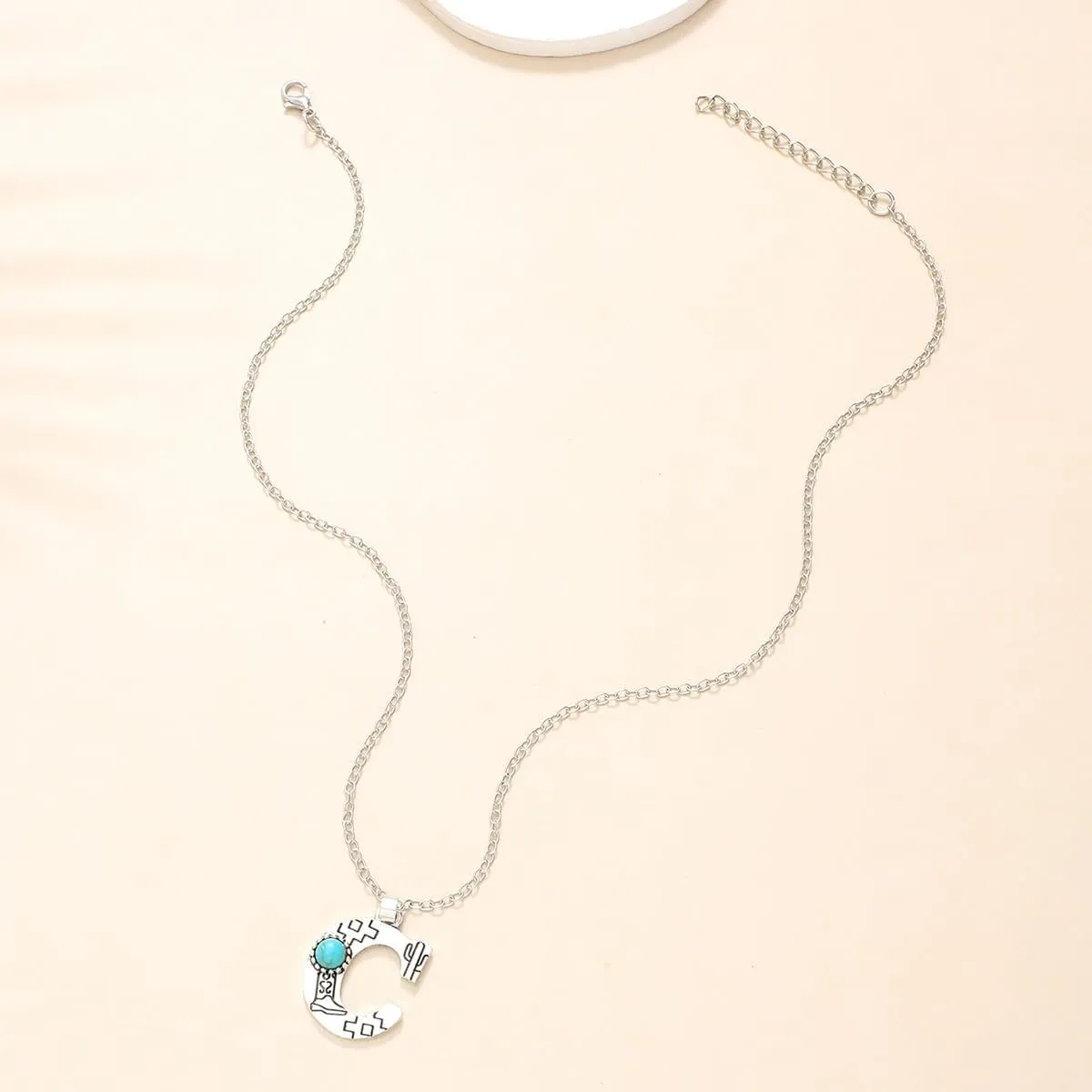 QqzsJewls Western Initial Necklace A-Z Letter Pendant Necklace Exaggeration Boho Statement Necklace for Women