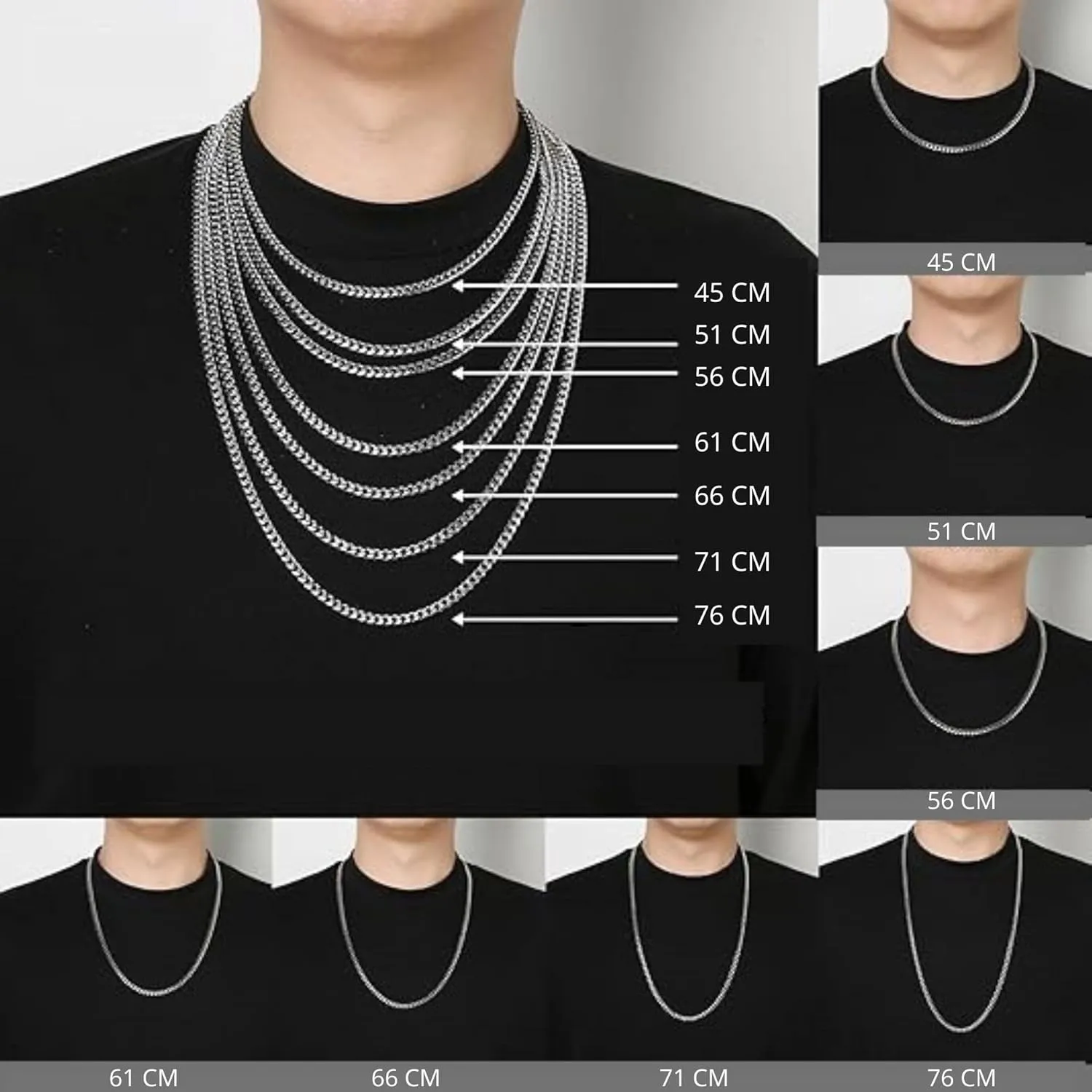 QUADRI Cuban Link Chain for Men  925 Sterling Silver, 5mm Diamond-Cut Necklace, 16-26 Inch, Cadena de Plata para Hombre, Made in Italy, Gift for Him