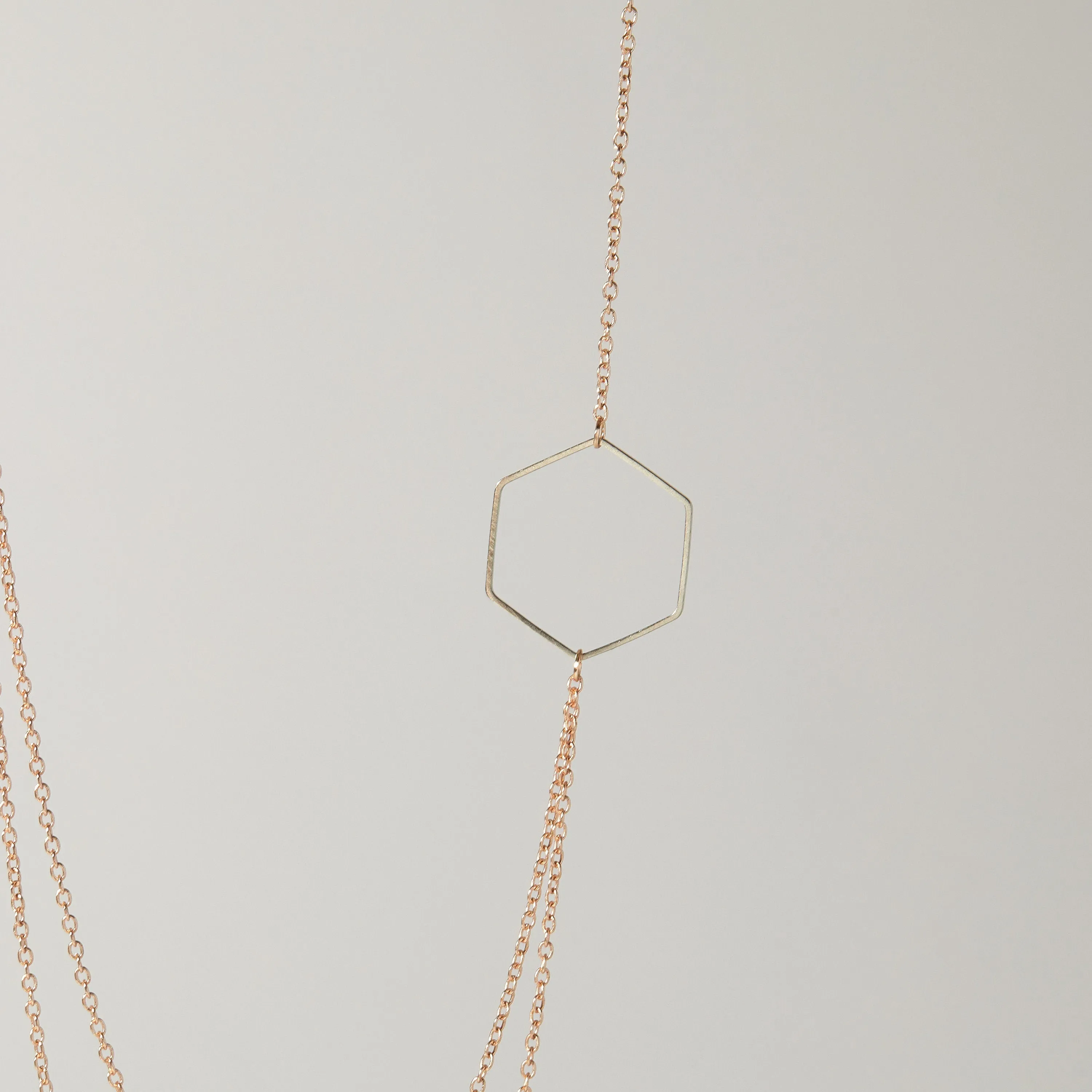 "Le Contour" Layered Rose Gold Hexagon Necklace For Women