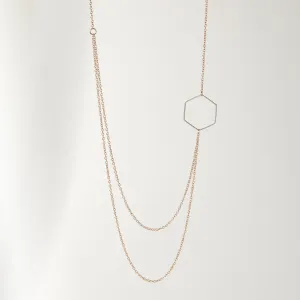 "Le Contour" Layered Rose Gold Hexagon Necklace For Women