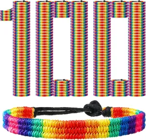Rainbow LGBT Gay Pride Bracelet Handmade Braided Friendship String Bracelet Adjustable Lesbian Gay Pride LGBTQ Wristband Gifts