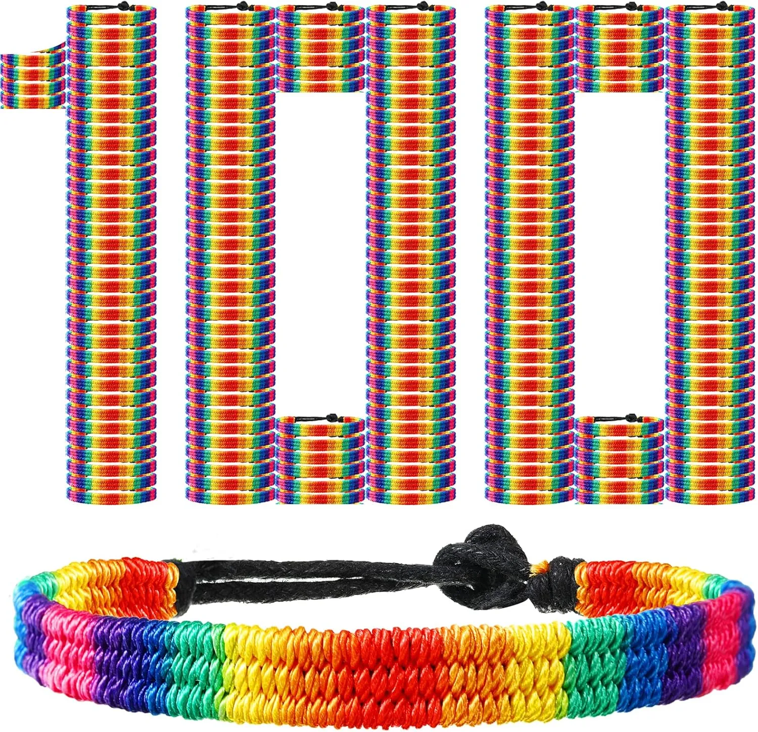 Rainbow LGBT Gay Pride Bracelet Handmade Braided Friendship String Bracelet Adjustable Lesbian Gay Pride LGBTQ Wristband Gifts