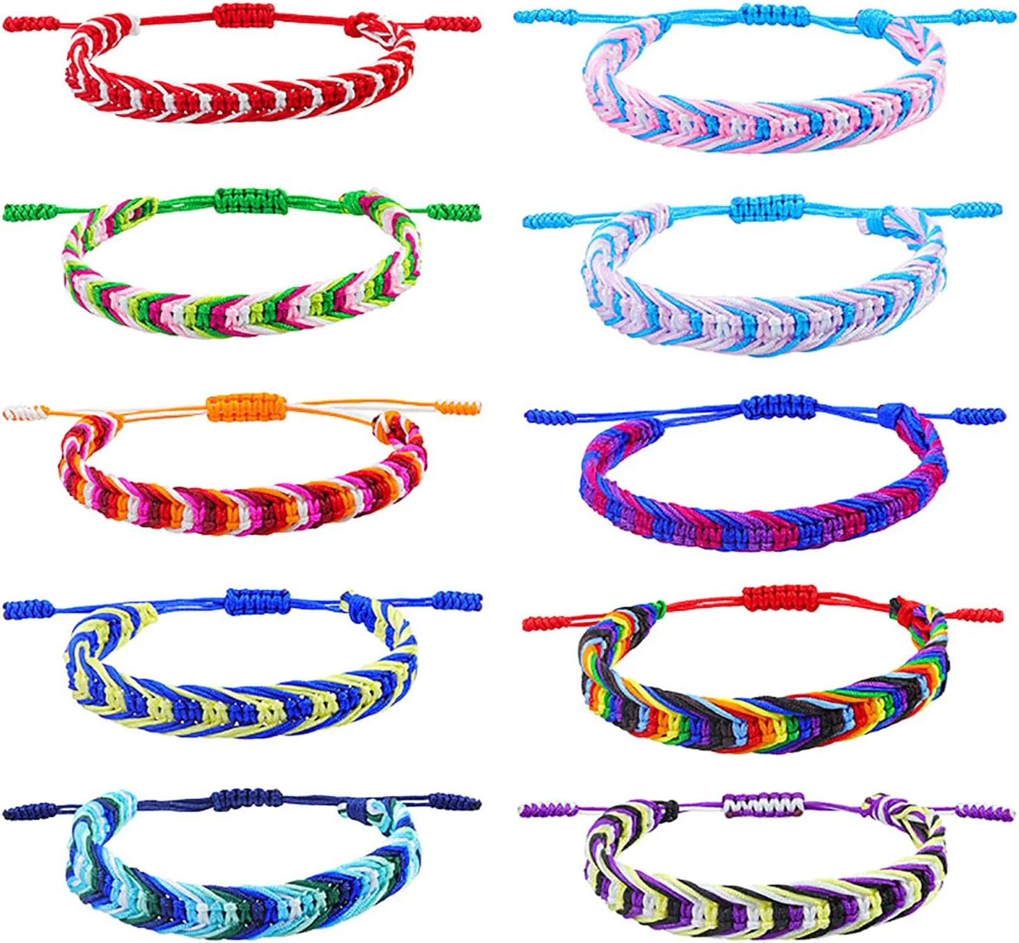 Rainbow LGBT Pride Bracelet for Lesbian Gay Bisexual Adjustable LGBTQ Pride Bracelets Handmade Braided Wristband Pride Month Friendship Bracelet Gifts for Men Women Bulk