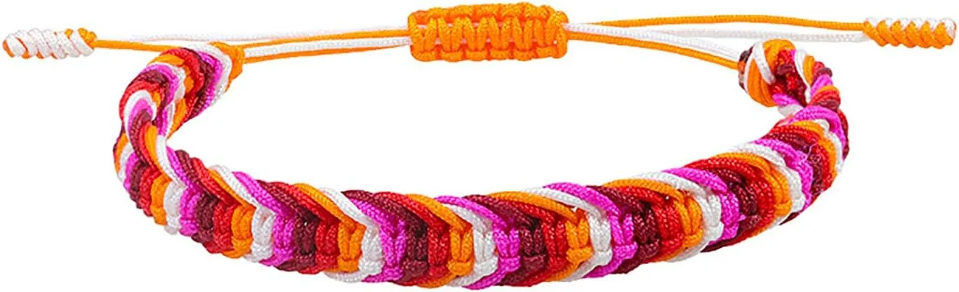 Rainbow LGBT Pride Bracelet for Lesbian Gay Bisexual Adjustable LGBTQ Pride Bracelets Handmade Braided Wristband Pride Month Friendship Bracelet Gifts for Men Women Bulk