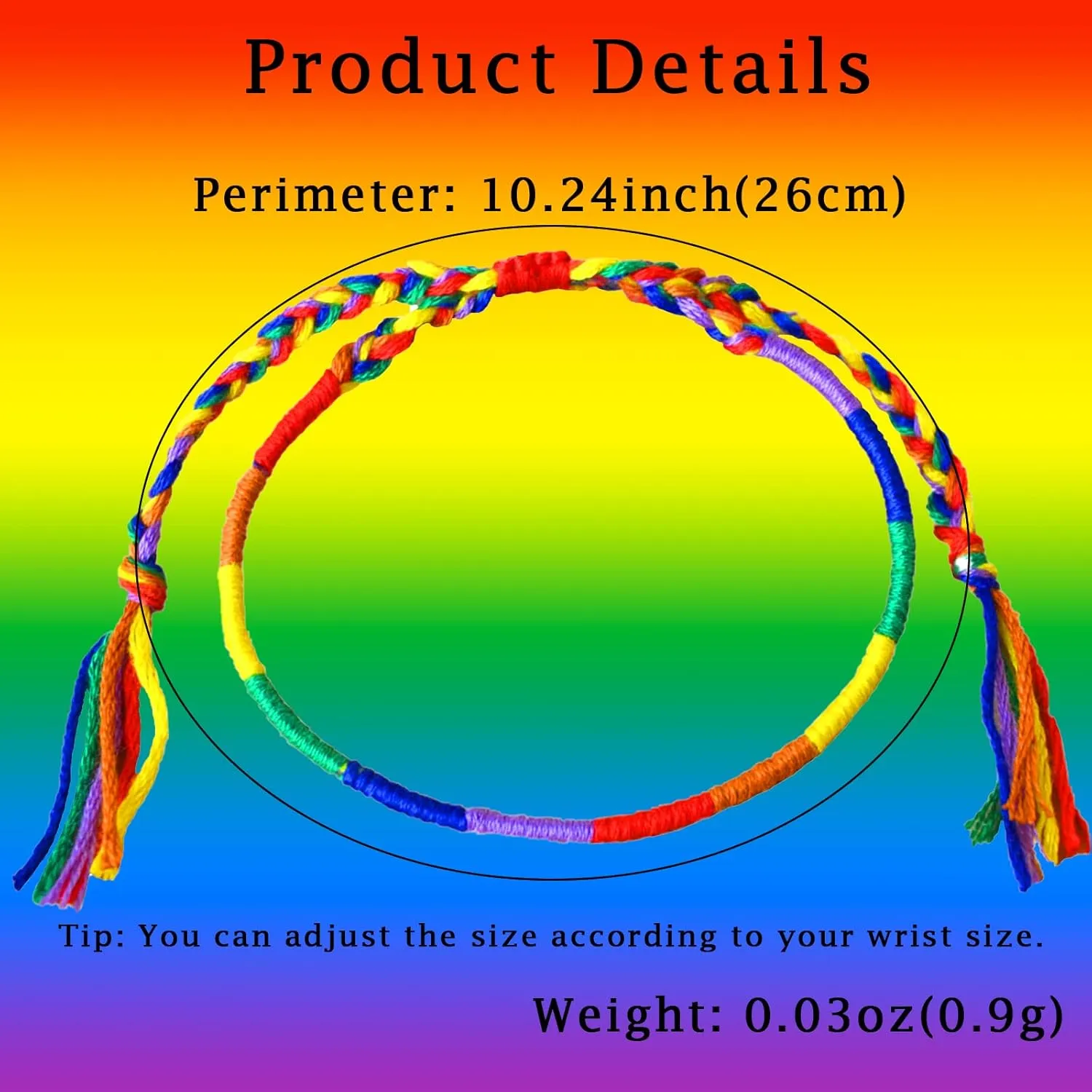 Rainbow LGBT Pride Bracelet for Lesbian Gay Bisexual Adjustable LGBTQ Pride Bracelets Handmade Braided Wristband Pride Month Friendship Bracelet Gifts for Men Women Bulk