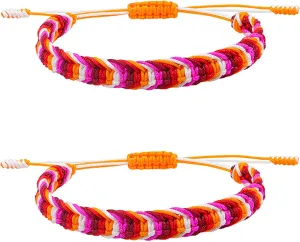 Rainbow LGBT Pride Bracelet for Lesbian Gay Bisexual Adjustable LGBTQ Pride Bracelets Handmade Braided Wristband Pride Month Friendship Bracelet Gifts for Men Women Bulk