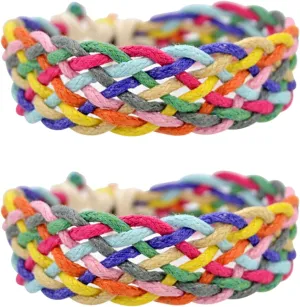 Rainbow LGBT Pride Bracelet for Women Adjustable LGBTQ Pride Bracelets Handmade Braided Rainbow Bracelet Pride Month Friendship Bracelet Gifts for Men
