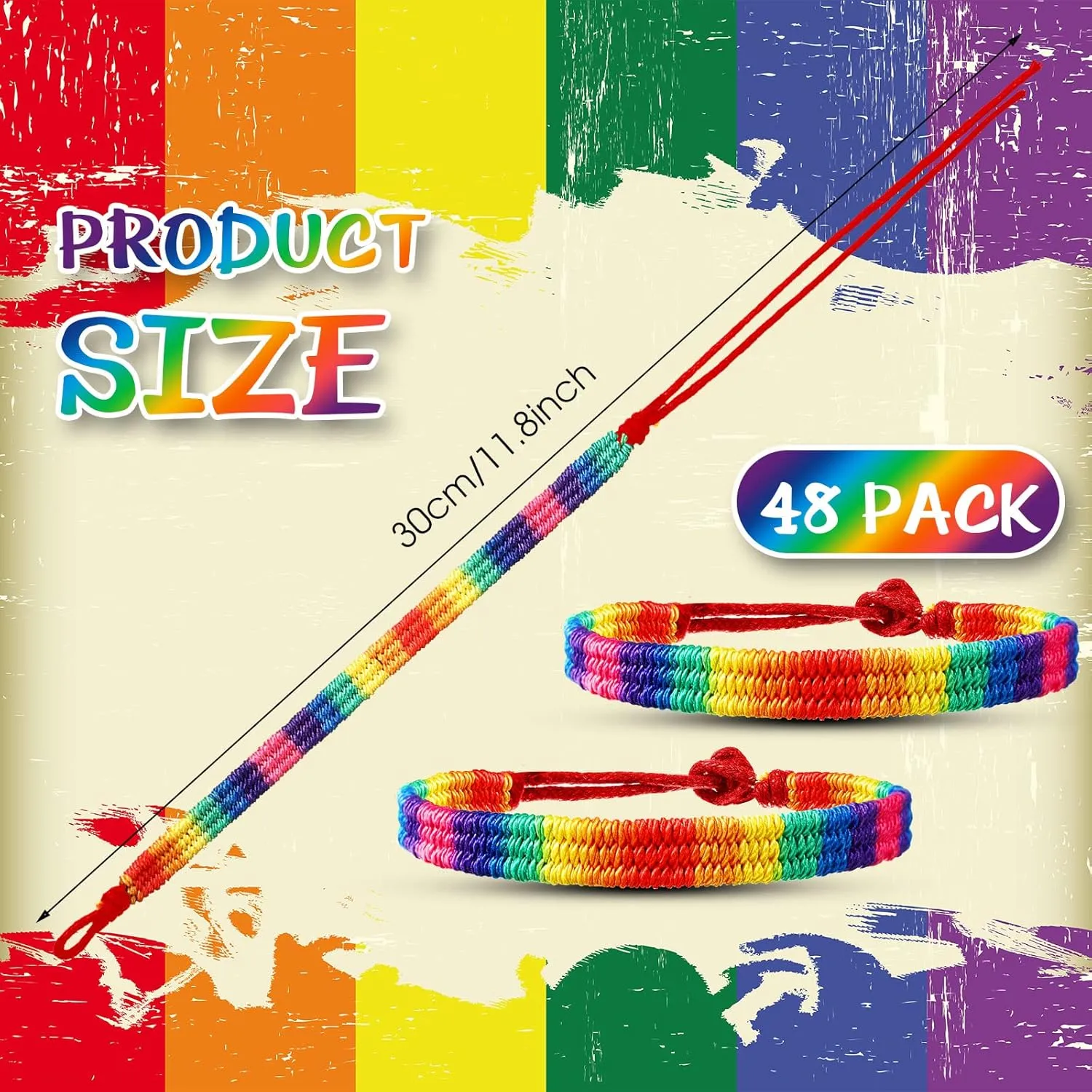Rainbow LGBT Pride Bracelet Handmade Braided Friendship String Bracelet Adjustable LGBTQ Gifts Gay Pride Bracelet Pride Wristband Lesbian Pride Jewelry for Women Men