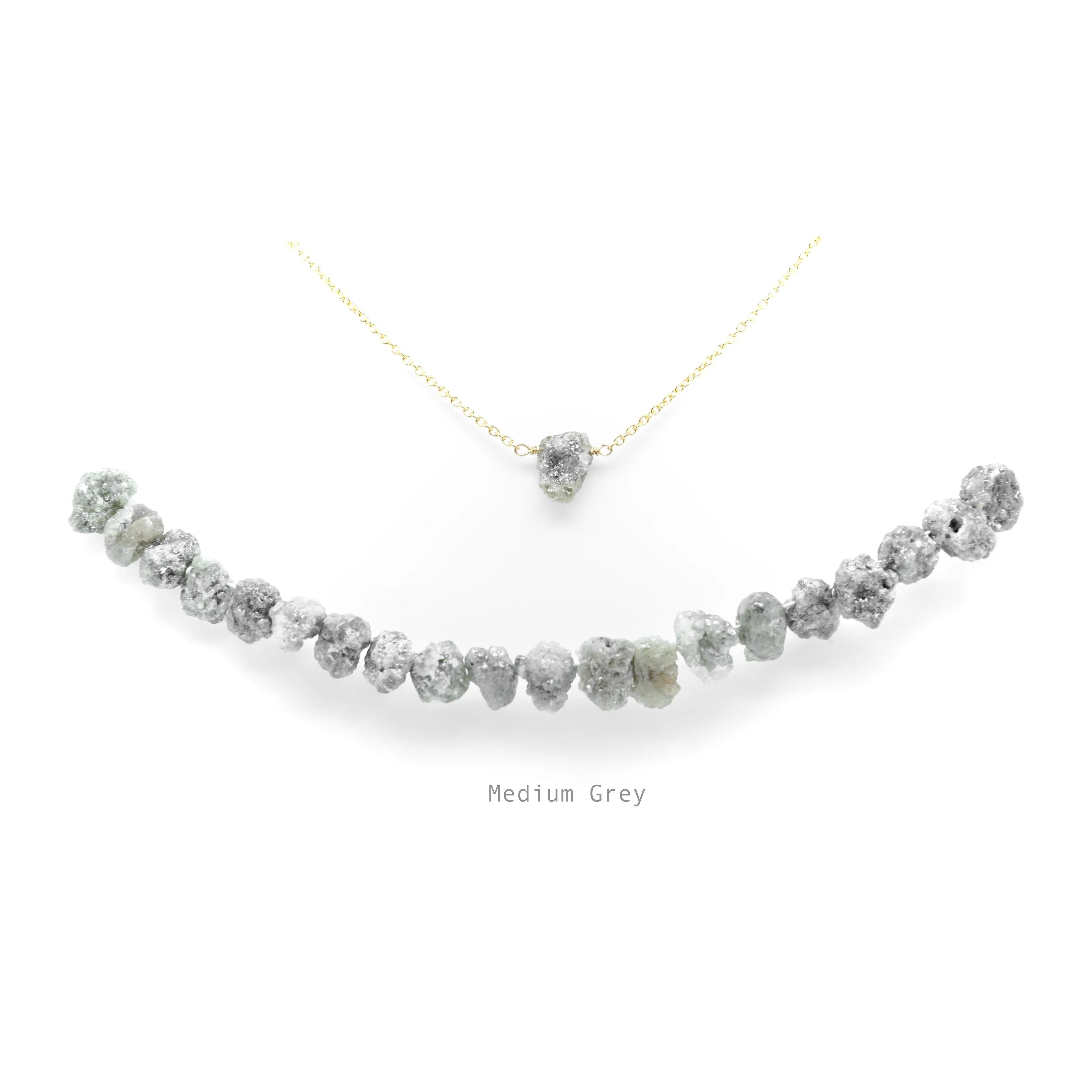 Raw Diamond Necklace - Featured on BuzzFeed - Gray Raw Diamond Necklace - Rustic Diamond Necklace