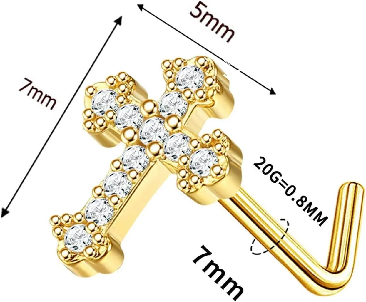 Real Diamond Nose Stud14K Solid Gold Nose Ring Studs in 20 Gauge Diamond Nose Ring Gold Nose Studs Nose Rings for Women, Men
