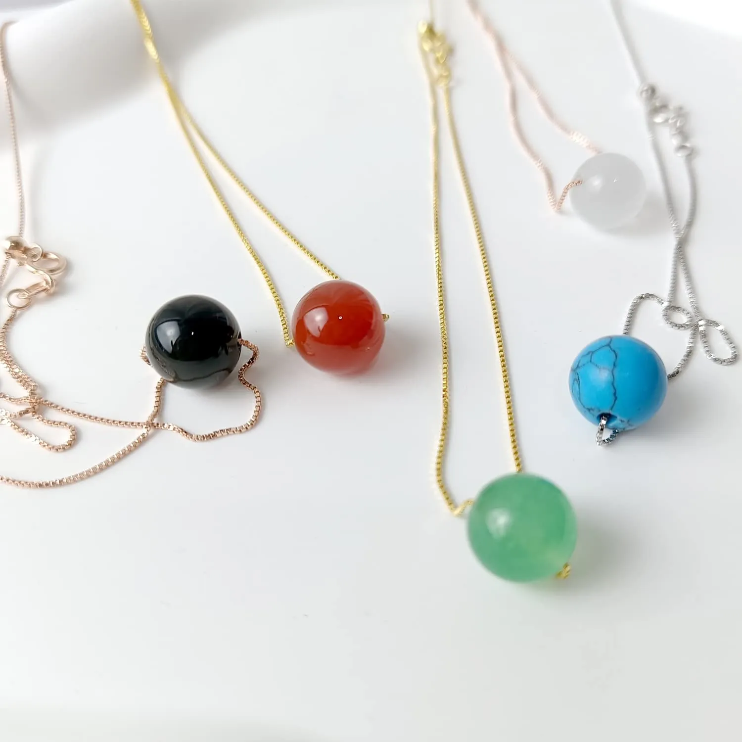 Real Green Crystal and Opal Combination Necklace PendantGirl's Empowerment Jewelry Personalized Handmade Necklaces for WomenInspirational Healing Wealth Necklace for Women's Gift(3 BeadGold Chain