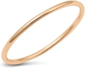 Rhodium Plated Sterling Silver Plain Stackable Eternity Ring