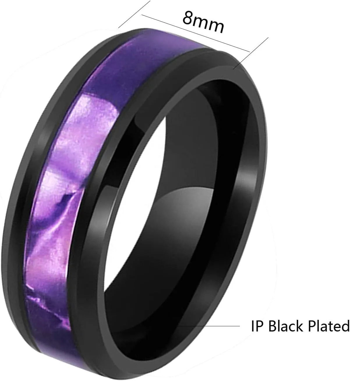 ringheart 3pcs Matching Rings His and Hers Ring Couple Rings Pruple Cz Womens Wedding Ring Sets Wedding Bands