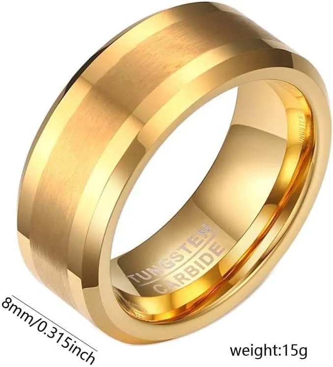 ringheart Couple Rings Matching Ring CZ Yellow Gold Plated Women Wedding Ring Sets for Him and Her Rings