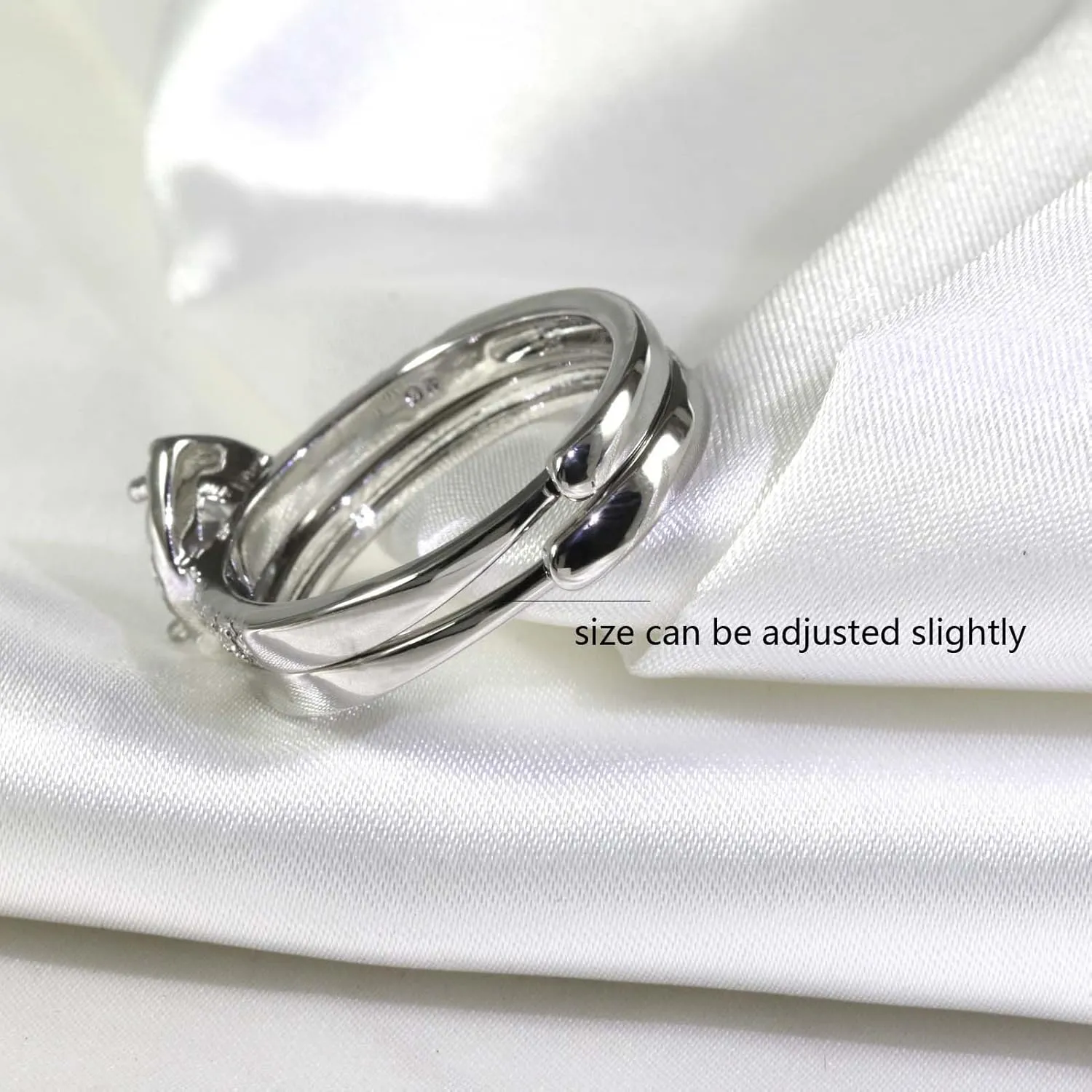 ringheart Couple Rings Matching Ring Heart AAA CZ White Gold Plated Women Wedding Ring Sets for Him and Her Rings