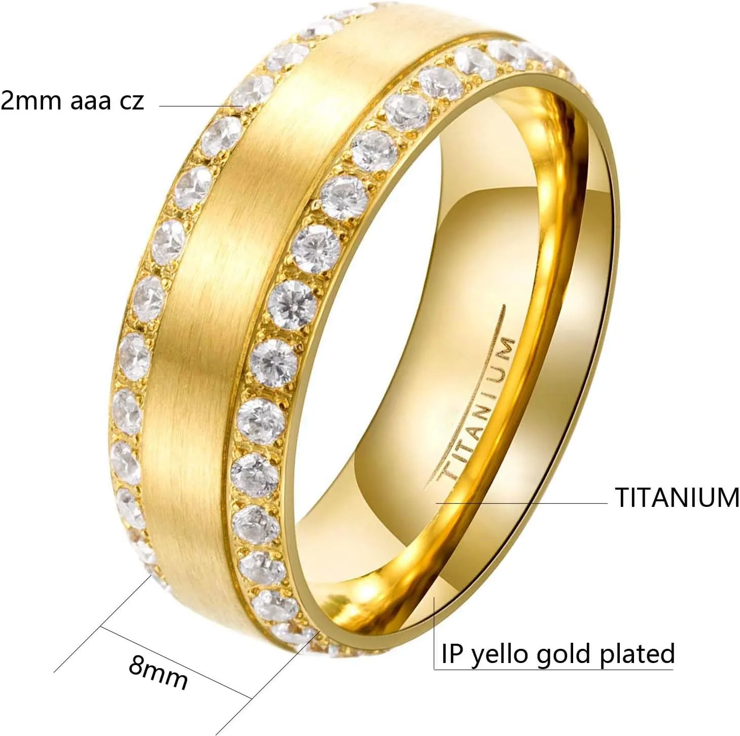 ringheart Couple Rings Matching Ring Heart AAA CZ Yellow Gold Plated Women Wedding Ring Sets for Him and Her Rings