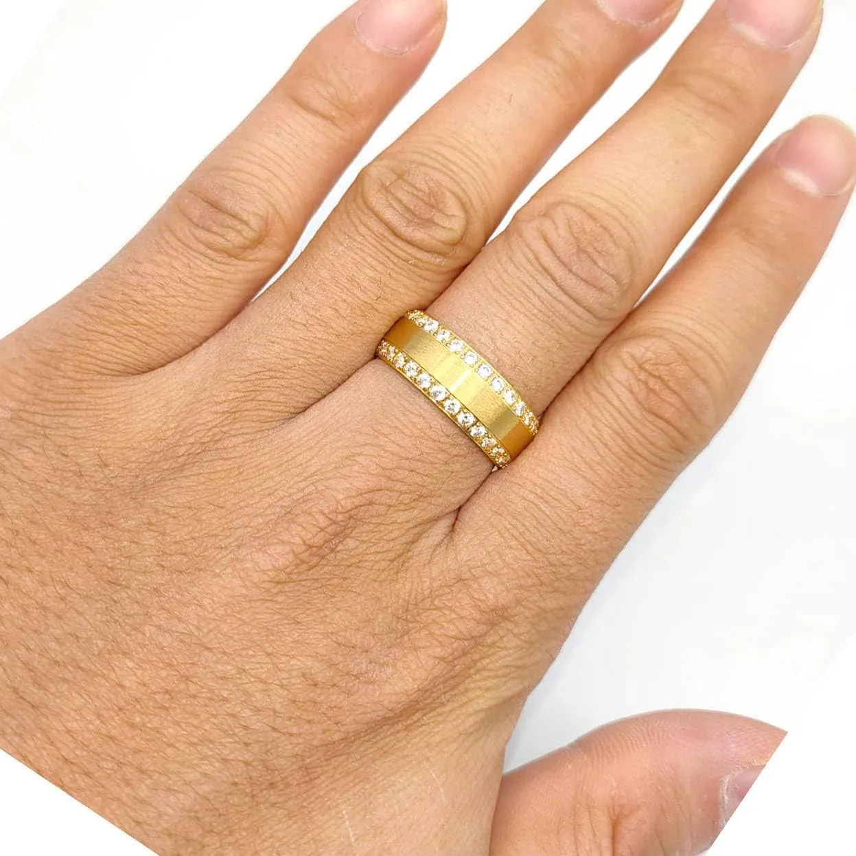 ringheart Couple Rings Matching Ring Heart AAA CZ Yellow Gold Plated Women Wedding Ring Sets for Him and Her Rings
