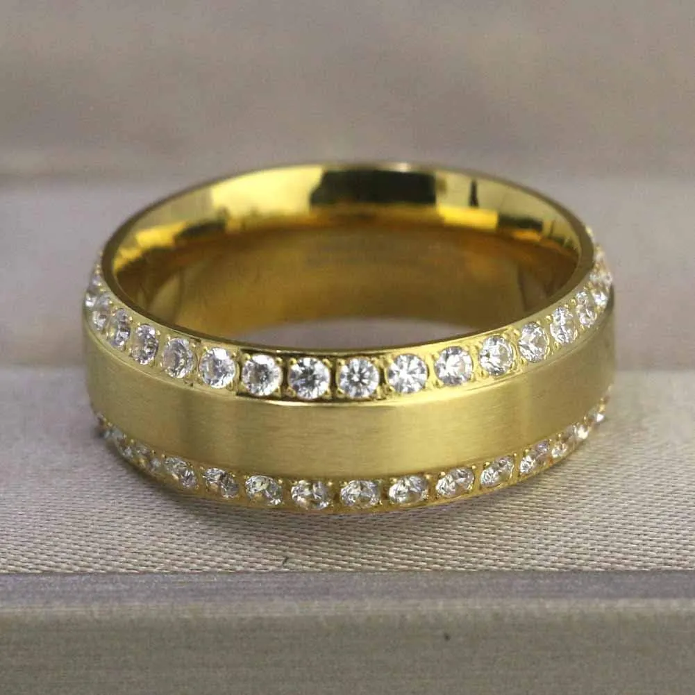 ringheart Couple Rings Matching Ring Heart AAA CZ Yellow Gold Plated Women Wedding Ring Sets for Him and Her Rings