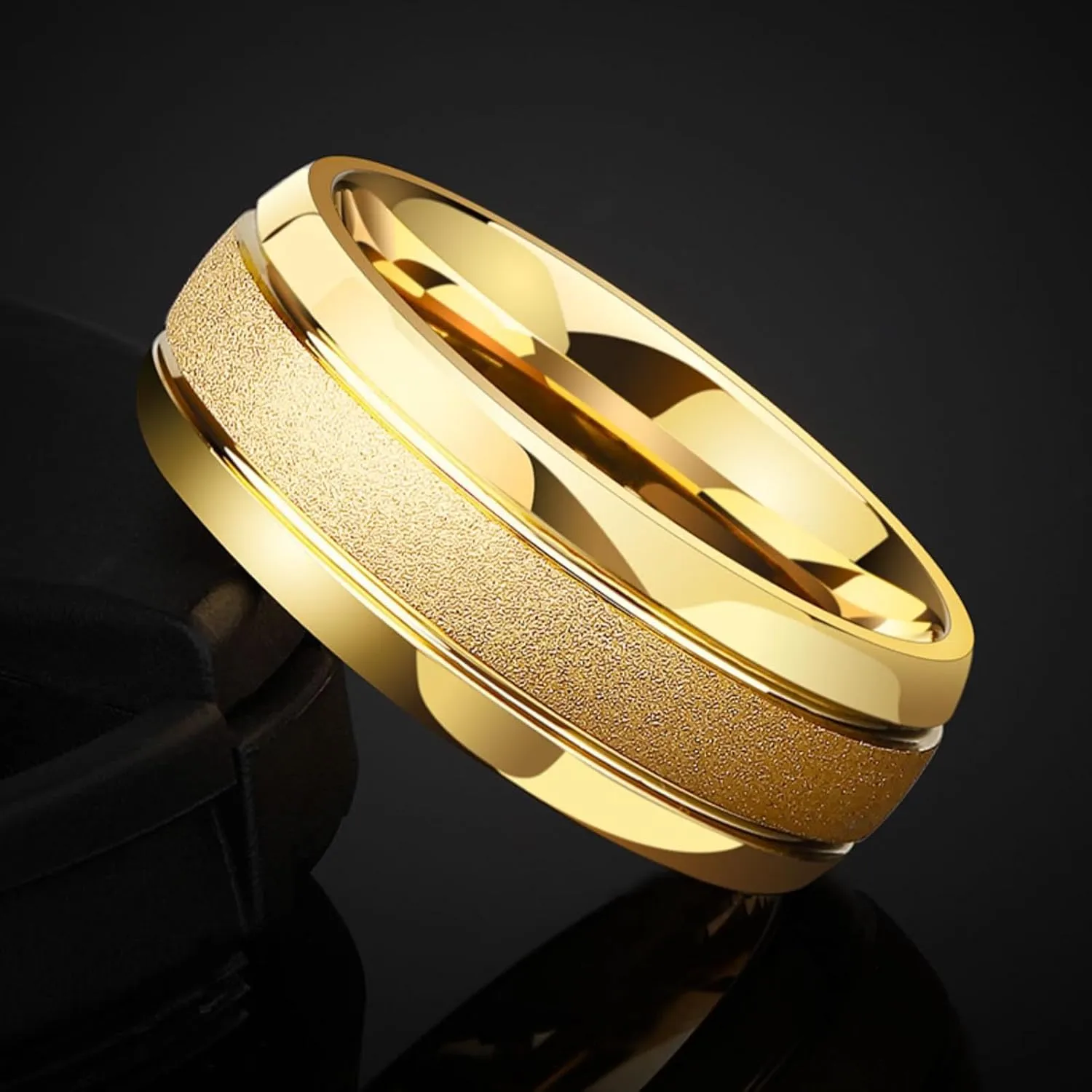 ringheart Couple Rings Matching Ring Heart CZ Gold Plated Women Wedding Ring Sets for Him and Her Ring Sets