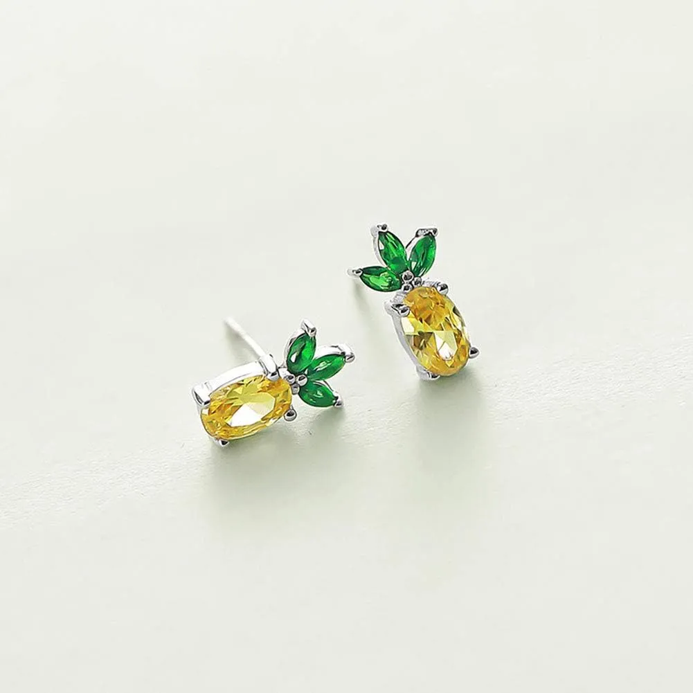 Rnivida Sterling Silver Pineapple Stud Earrings - Pineapple Jewelry Gifts for Women