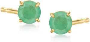 Ross-Simons 0.50 ct. t.w. Round Emerald Stud Earrings in 14kt Yellow Gold