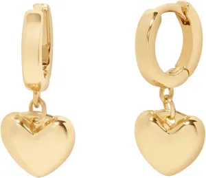 Ruby Heart Earrings - Hypoallergenic 14K Gold-Plated Brass - Hoop Earrings - Heart Jewelry - Valentine's Day - Women's Earrings- Everyday Luxury Jewelry - Gifts for Mom