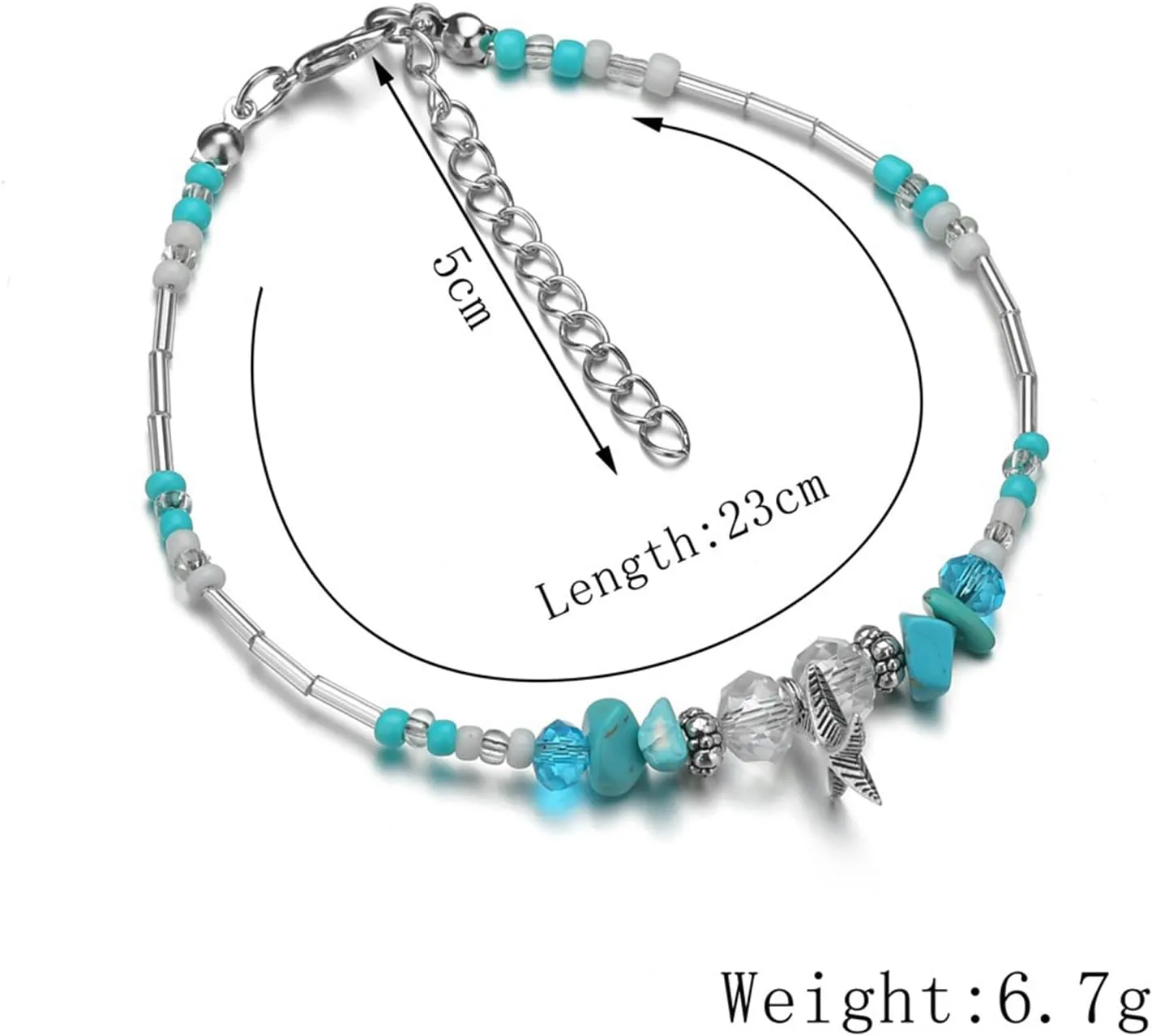 Shell Anklet for Women Waterproof Beaded Ankle Bracelets Adjustable Conch Anklet Puka Shell Anklet Summer Beach Foot Chain Boho Jewerly for Beach Party