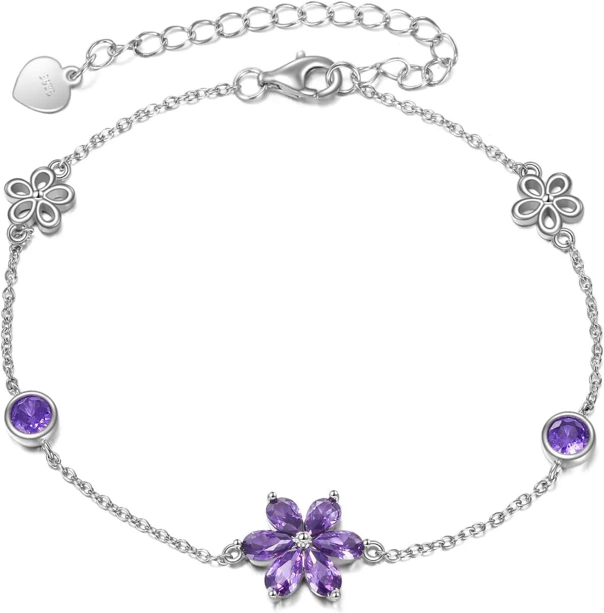 Shell/Dolphin/Turtle/Sunflower/Violet/Cat Paw/Cat And Dog/Flower/Heart/Claddagh/Ladybug/Cross/Celtic Knot Bracelet 925 Sterling Silver Bracelet Opal Moonstone Jewelry Gifts for Women