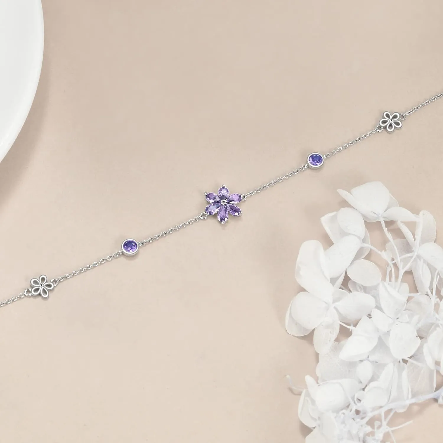 Shell/Dolphin/Turtle/Sunflower/Violet/Cat Paw/Cat And Dog/Flower/Heart/Claddagh/Ladybug/Cross/Celtic Knot Bracelet 925 Sterling Silver Bracelet Opal Moonstone Jewelry Gifts for Women