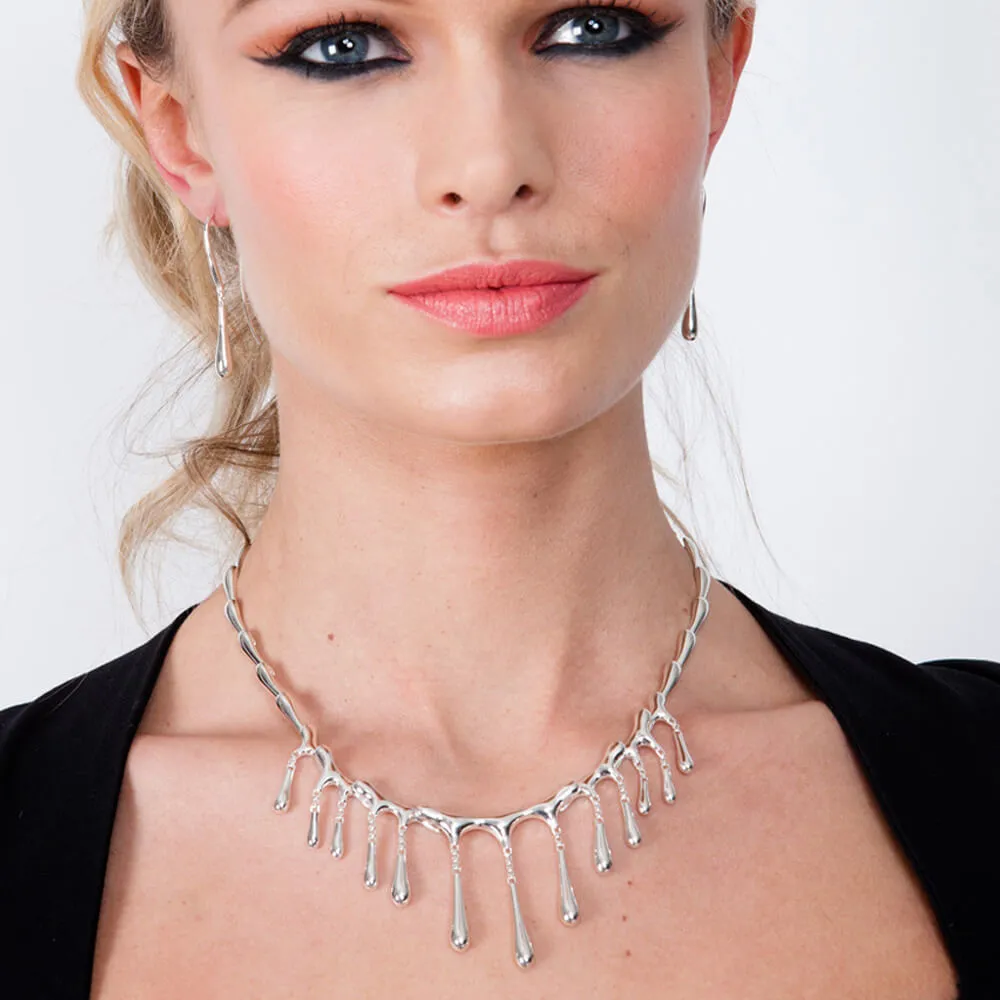 Short Multi Drop Necklace in Gold Vermeil