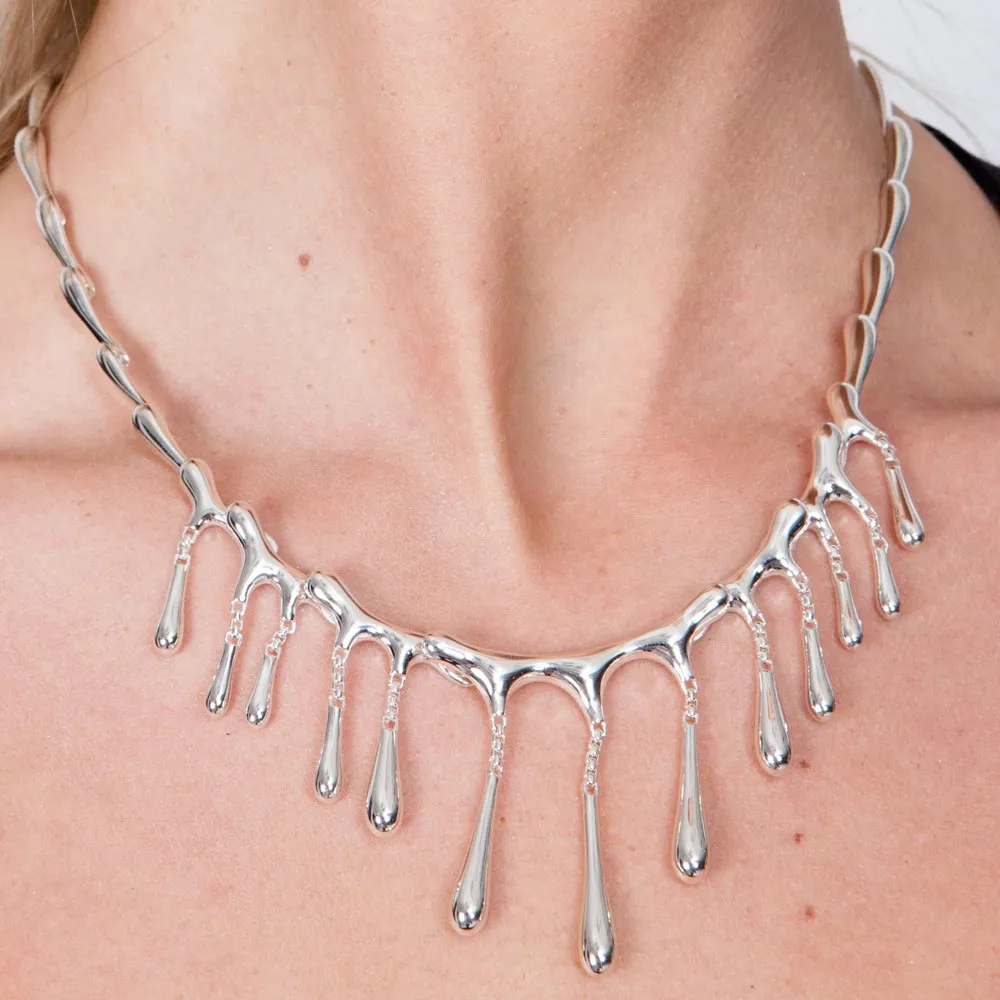 Short Multi Drop Necklace in Gold Vermeil