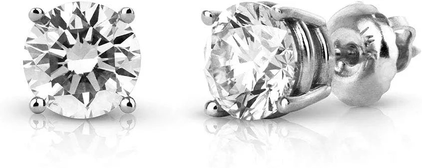 Simply Green Solutions Spark Diamonds Round Diamond Stud Earrings for Women