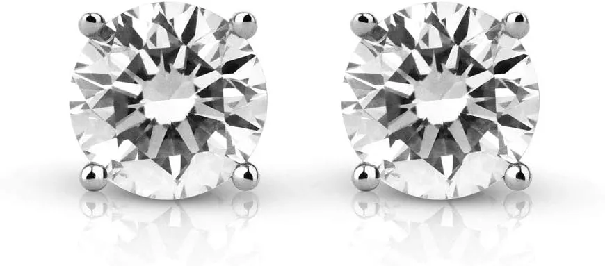 Simply Green Solutions Spark Diamonds Round Diamond Stud Earrings for Women