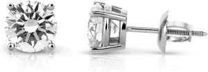 Simply Green Solutions Spark Diamonds Round Diamond Stud Earrings for Women