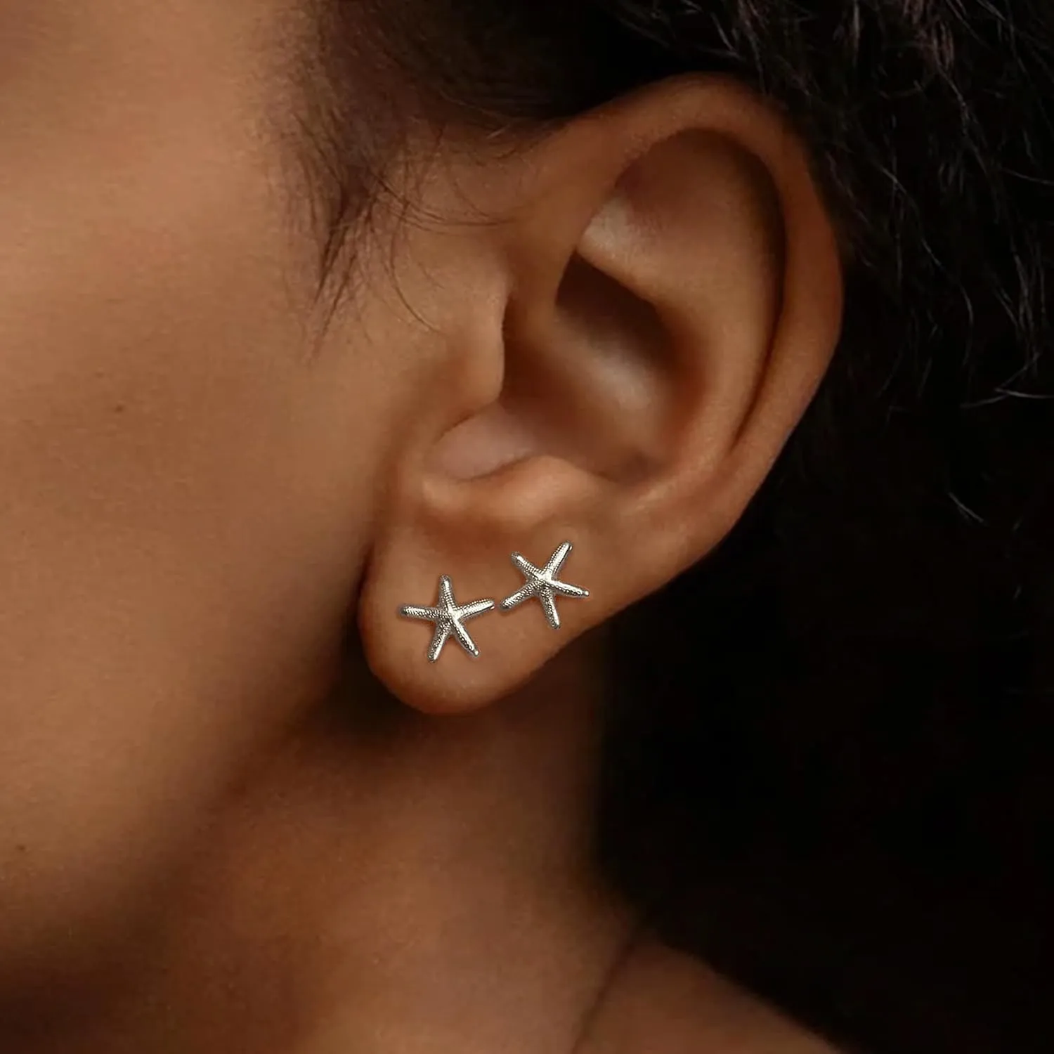 Small Starfish Stud Earrings Gold Starfish Earrings Beach Jewelry Summer Vacation Accessories