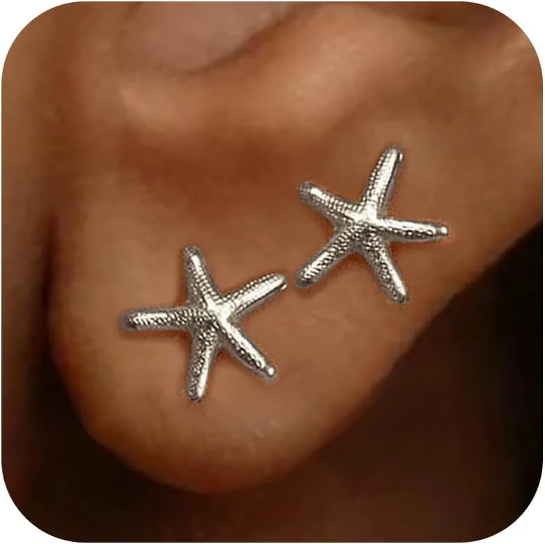 Small Starfish Stud Earrings Gold Starfish Earrings Beach Jewelry Summer Vacation Accessories
