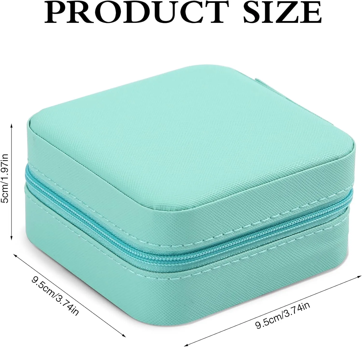 Small Travel Jewelry Box With Mirror, Portable Jewelry organizer Display Storage Box for Earrings Rings Necklaces, Jewelry ase for female Girls (blue) 1pc