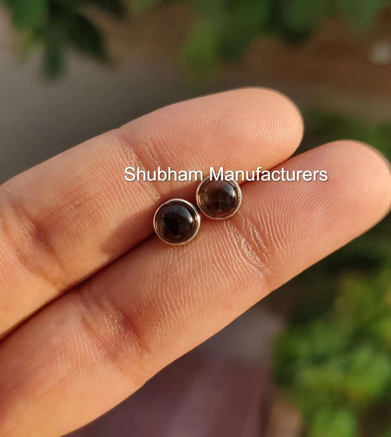 Smoky Quartz Studs Earrings Natural Gemstone 925 Sterling Silver 6 MM Round Minimalist Studs Earrings for Women & Girls November Birthstone Jewellery