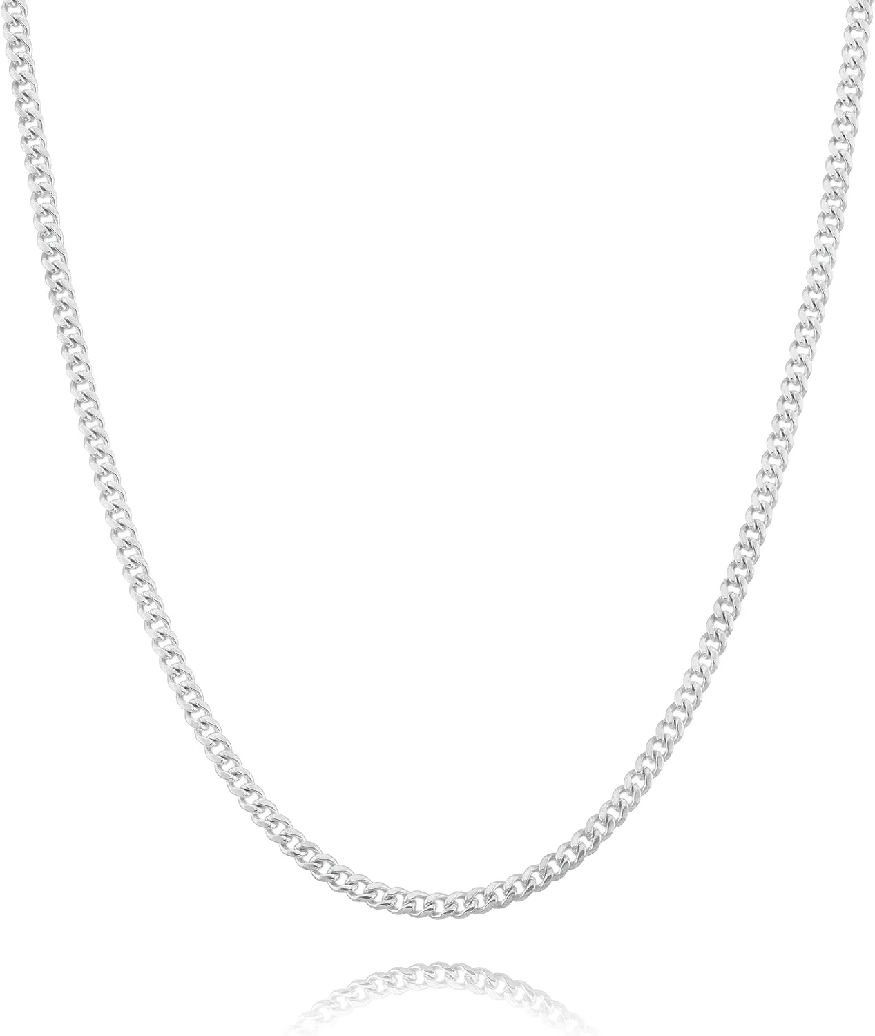 Solid 925 Sterling Silver 3.5/5/7/10mm Cuban Link Curb Chain Necklace for Men Women 925 Sterling Silver Chain 16-30 Inches Made in Italy
